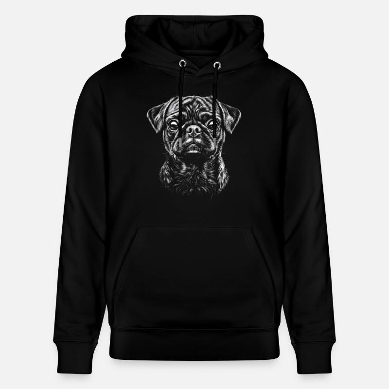 Carlin Portrait Chien Chien - Sweat à capuche bio CRUISER Stanley/Stella Unisexe - noir
