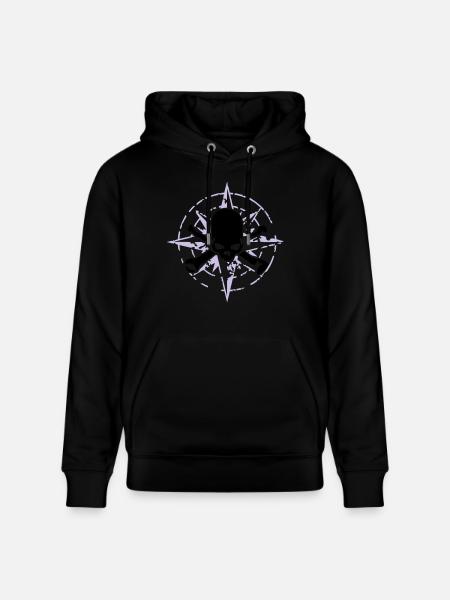 windrose_skull_02_b_2c - Sweat à capuche bio CRUISER Stanley/Stella Unisexe - noir