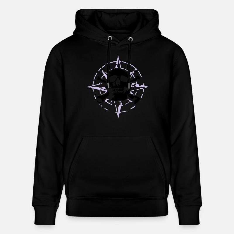 windrose_skull_02_d_3c - Sweat à capuche bio CRUISER Stanley/Stella Unisexe - noir