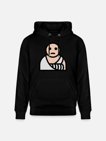 Arm broken plaster bandage - Stanley/Stella CRUISER Unisex Organic Hoodie - black