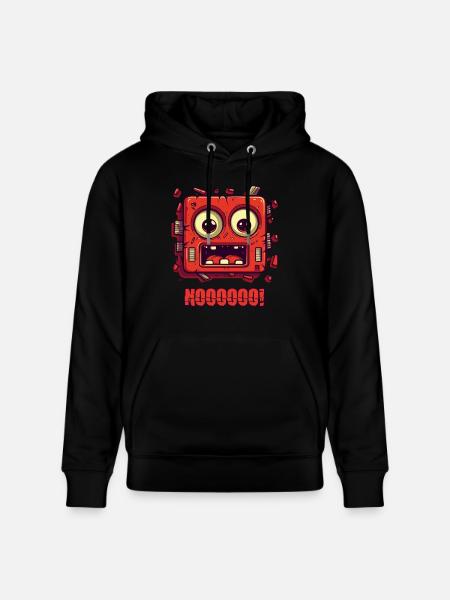 No! Funny face - Stanley/Stella CRUISER Unisex Organic Hoodie - black