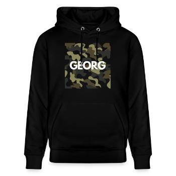 Georg Nom Hoodie Hommes Bonne Qualité Camouflage - Sweat à capuche bio CRUISER Stanley/Stella Unisexe - noir - Devant - Alina (178cm) & Michal (187cm)