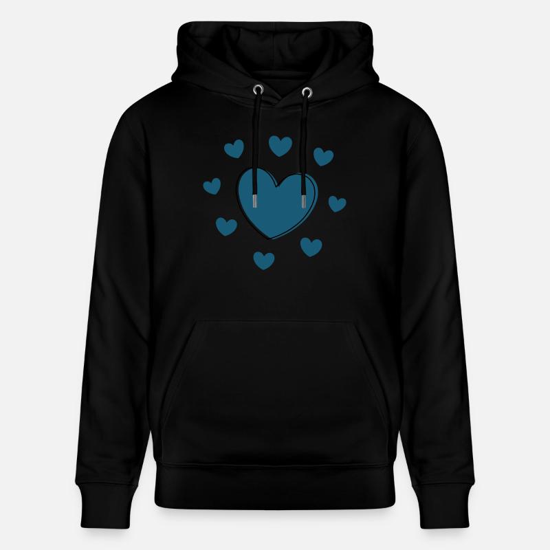 Coeur bleu Saint-Valentin - Sweat à capuche bio CRUISER Stanley/Stella Unisexe - noir