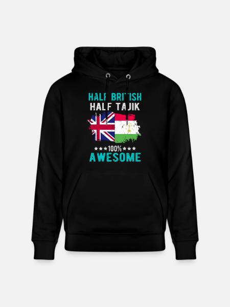 Half British Half Tajik - Stanley/Stella CRUISER Unisex Organic Hoodie - black