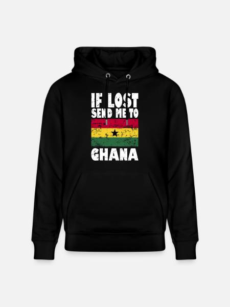 Ghana Flag Saying - Stanley/Stella CRUISER Unisex Organic Hoodie - black
