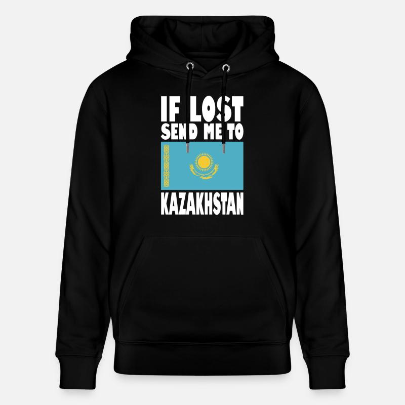 Drapeau du Kazakhstan - Sweat à capuche bio CRUISER Stanley/Stella Unisexe - noir