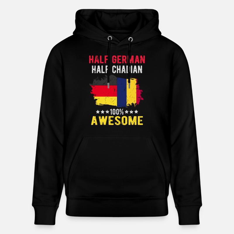 Half German Half Chader - Stanley/Stella CRUISER Unisex Organic Hoodie - black