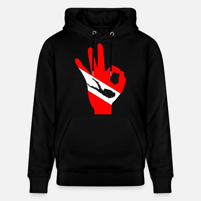 OK Plongée drapeau - Sweat à capuche bio CRUISER Stanley/Stella Unisexe - noir