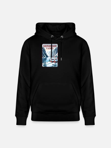Geiranger Fjord - Stanley/Stella CRUISER Unisex Organic Hoodie - black