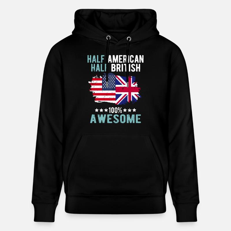 Moitié américain moitié britannique - Sweat à capuche bio CRUISER Stanley/Stella Unisexe - noir