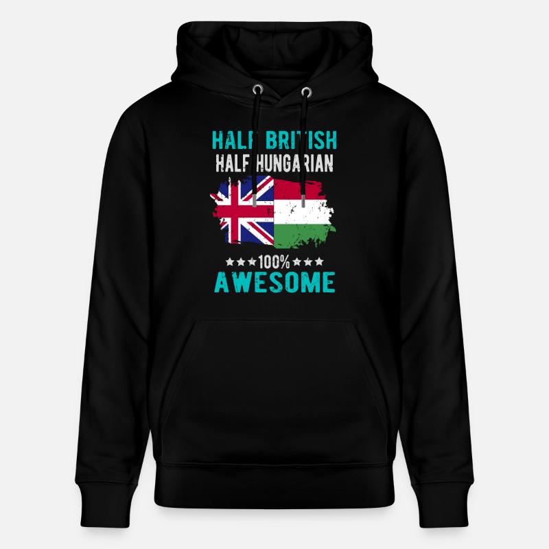 Halb Brite Halb Ungar - Stanley/Stella Unisex Bio-Hoodie CRUISER  - Schwarz