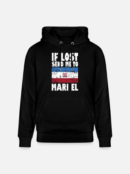 Mari El Flag Saying - Stanley/Stella CRUISER Unisex Organic Hoodie - black