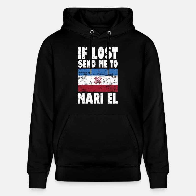Mari El Flagge Spruch - Stanley/Stella Unisex Bio-Hoodie CRUISER  - Schwarz