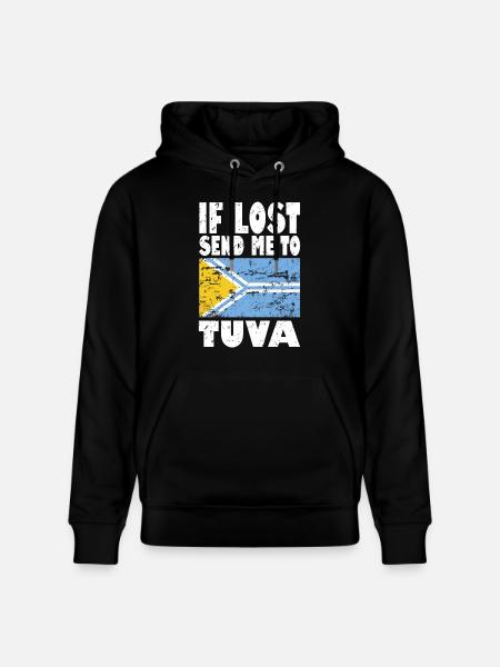 Tuva flagga säger - Ekologisk luvtröja CRUISER unisex från Stanley/Stella - svart