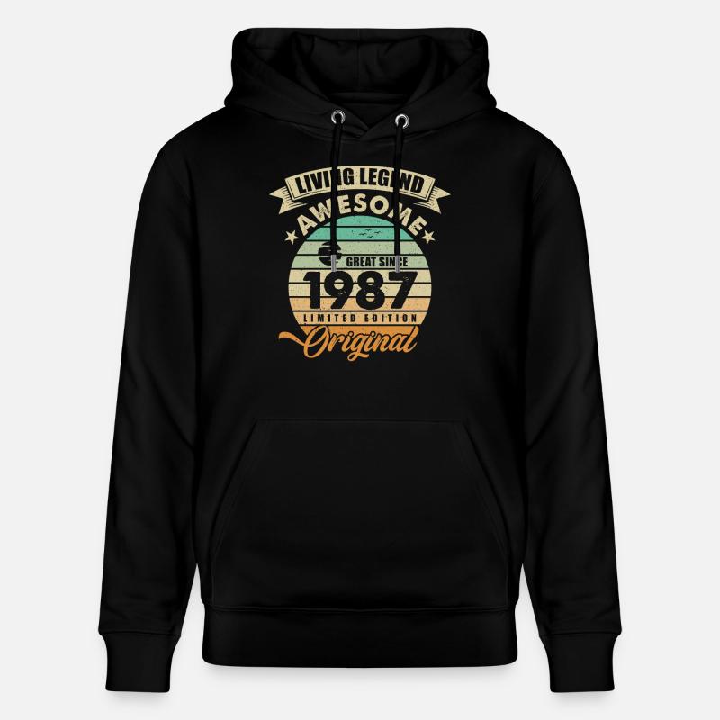 1987 Anniversaire Retro Orginal - Sweat à capuche bio CRUISER Stanley/Stella Unisexe - noir
