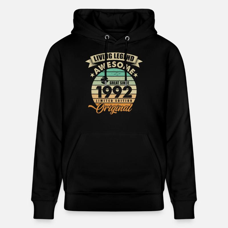 1992 Anniversaire Rétro Original - Sweat à capuche bio CRUISER Stanley/Stella Unisexe - noir