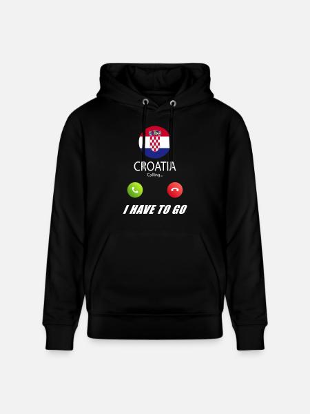 Croatia calls lusiger flags slogan - Stanley/Stella CRUISER Unisex Organic Hoodie - black