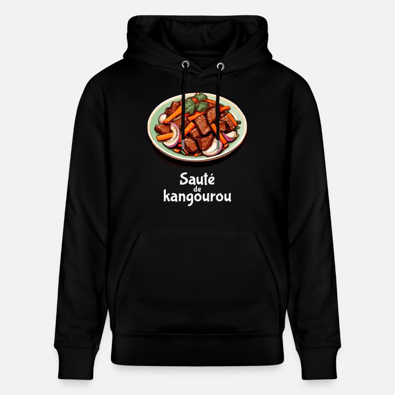 Sauté de Kangourou - Texte clair - Sweat à capuche bio CRUISER Stanley/Stella Unisexe - noir
