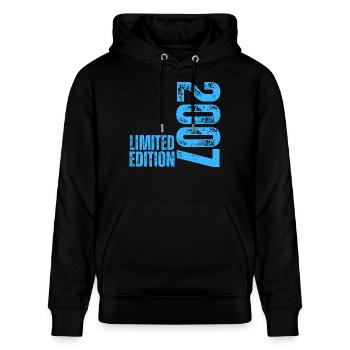 Limited Edition 2007 18. Geburtstag Geschenk - Stanley/Stella Unisex Bio-Hoodie CRUISER  - Schwarz - Vorne - Alina (178cm) & Michal (187cm)