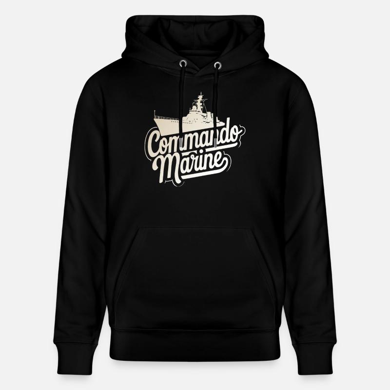 Commando Marine - Sweat à capuche bio CRUISER Stanley/Stella Unisexe - noir