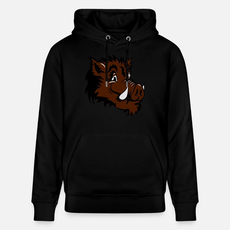 Sanglier drôle de tête - Sweat à capuche bio CRUISER Stanley/Stella Unisexe - noir