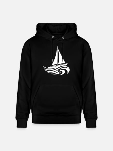 Sailing yacht in heavy waves - Stanley/Stella CRUISER Unisex Organic Hoodie - black