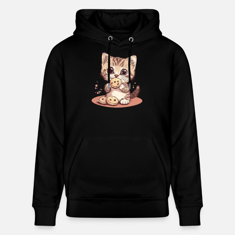 Chat biscuit mignon - Sweat à capuche bio CRUISER Stanley/Stella Unisexe - noir