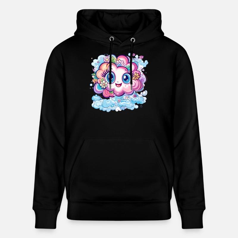 Nuage de fleurs heureux - Sweat à capuche bio CRUISER Stanley/Stella Unisexe - noir