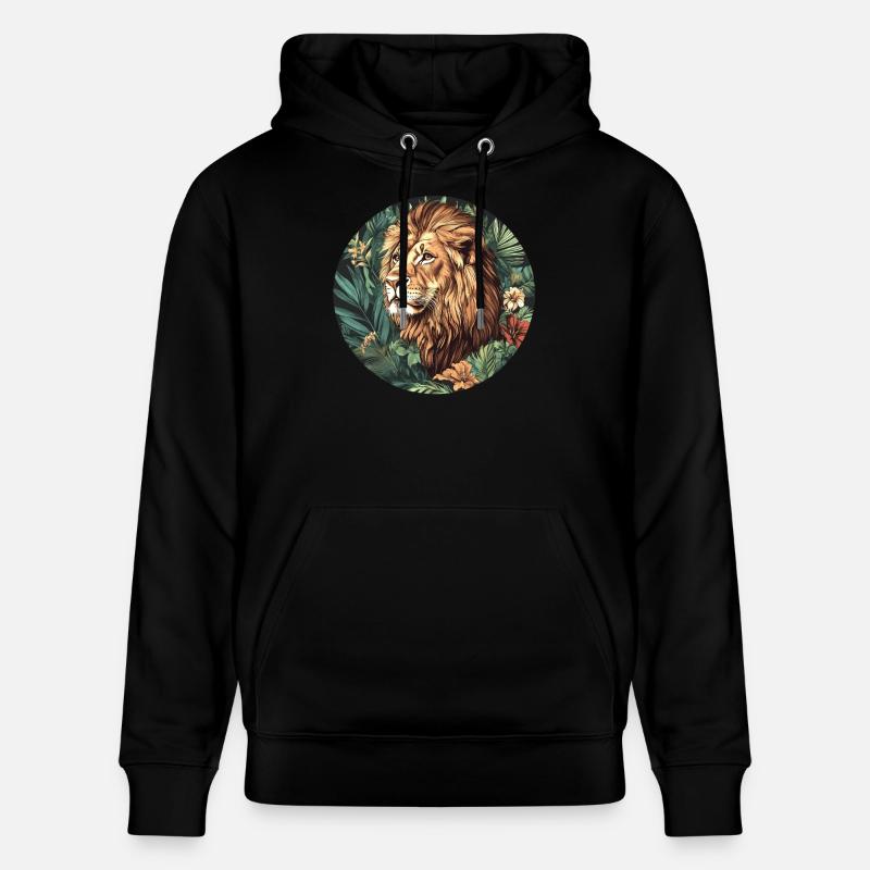 Lion dans la jungle - Sweat à capuche bio CRUISER Stanley/Stella Unisexe - noir