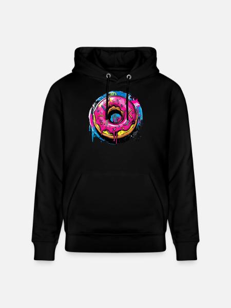 Donut in graffiti style - Stanley/Stella CRUISER Unisex Organic Hoodie - black