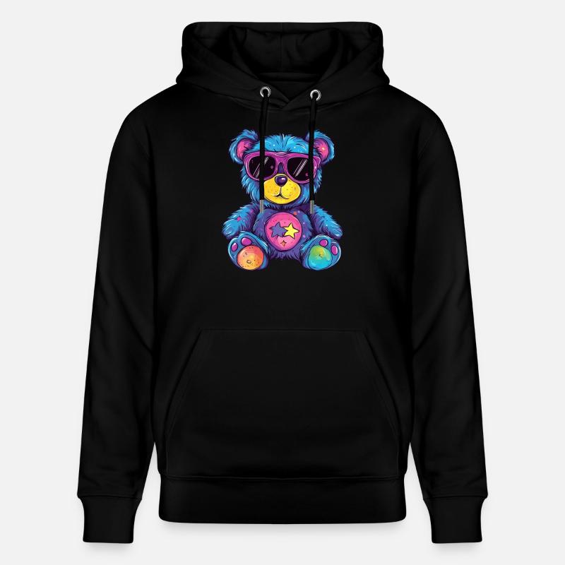 Bunter Sternen Teddy - Stanley/Stella Unisex Bio-Hoodie CRUISER - Schwarz
