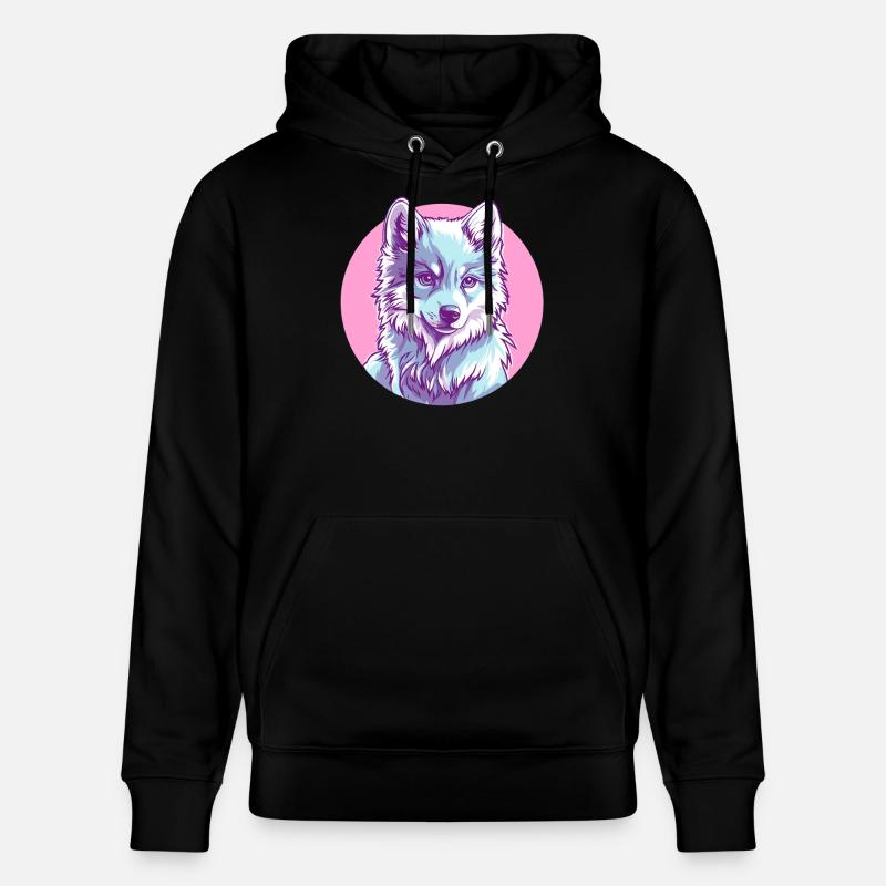 Loup arctique en rose - Sweat à capuche bio CRUISER Stanley/Stella Unisexe - noir