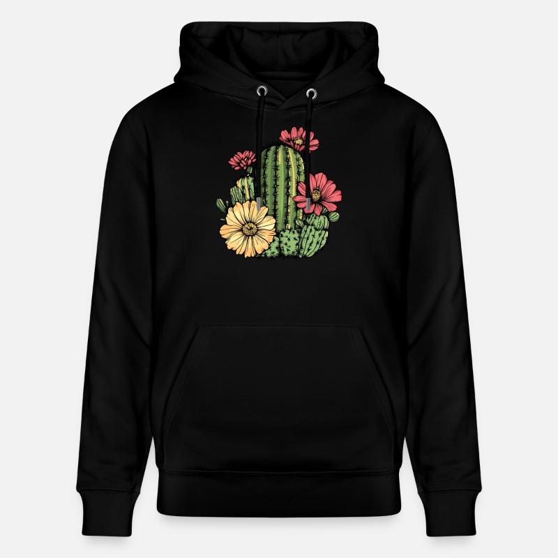 Cactus à fleurs - Sweat à capuche bio CRUISER Stanley/Stella Unisexe - noir