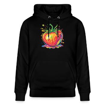 Tomate Pop Art Arc-en-ciel - Sweat à capuche bio CRUISER Stanley/Stella Unisexe - noir - Devant - Alina (178cm) & Michal (187cm)