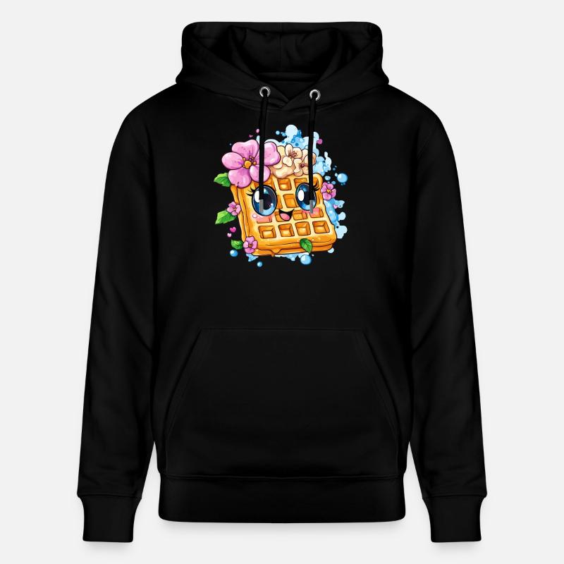 Waffel mit Blütenfreude - Stanley/Stella Unisex Bio-Hoodie CRUISER  - Schwarz