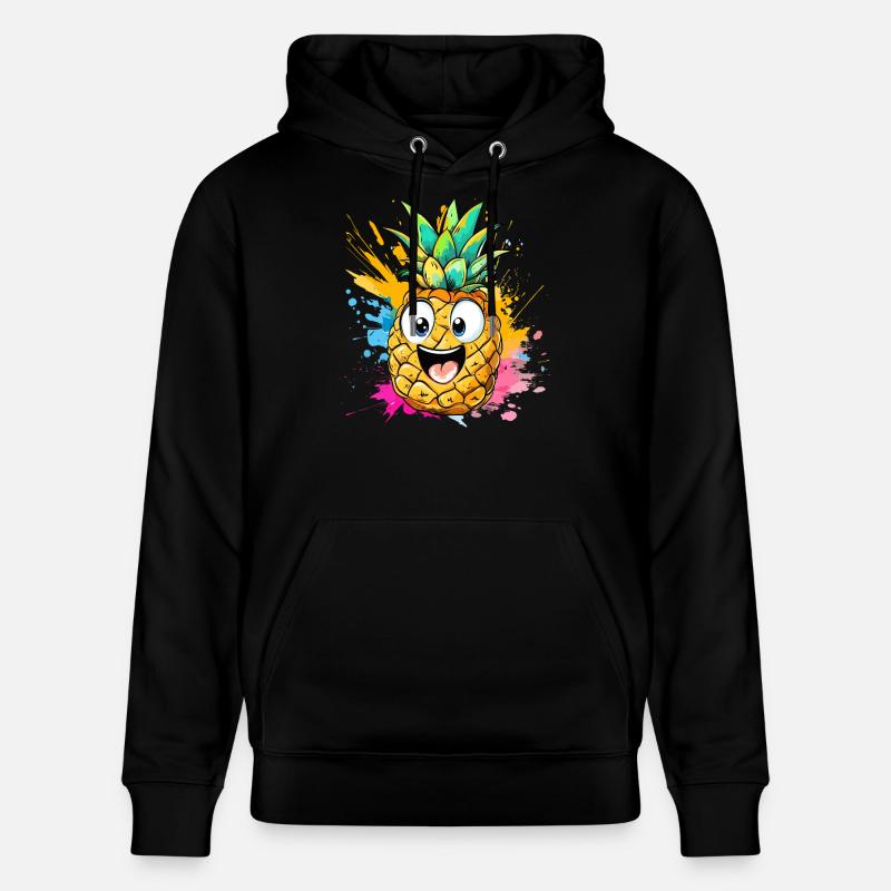 Explosion d’ananas heureuse - Sweat à capuche bio CRUISER Stanley/Stella Unisexe - noir