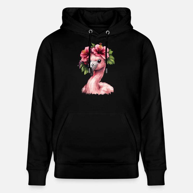 Flamant rose à l’hibiscus - Sweat à capuche bio CRUISER Stanley/Stella Unisexe - noir