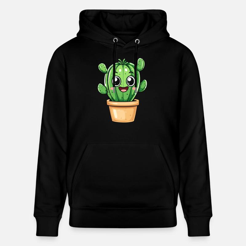 Cactus heureux en pot - Sweat à capuche bio CRUISER Stanley/Stella Unisexe - noir