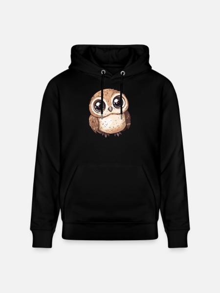 Cute Big Owl - Stanley/Stella CRUISER Unisex Organic Hoodie - black