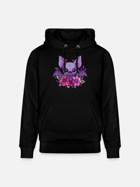 Flower bat with charm - Stanley/Stella CRUISER Unisex Organic Hoodie - black