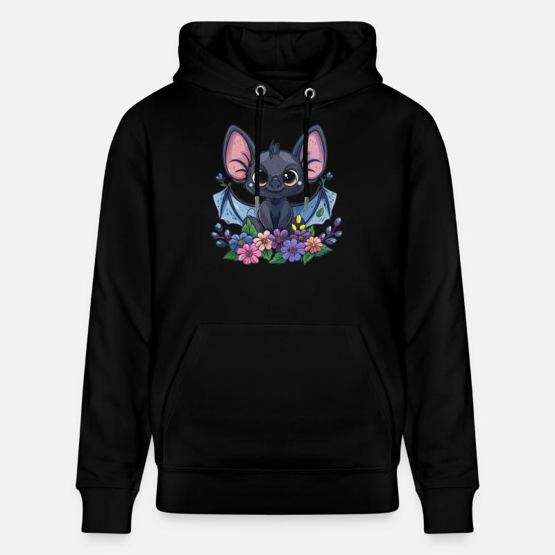 Chauve-souris fleur ludique - Sweat à capuche bio CRUISER Stanley/Stella Unisexe - noir