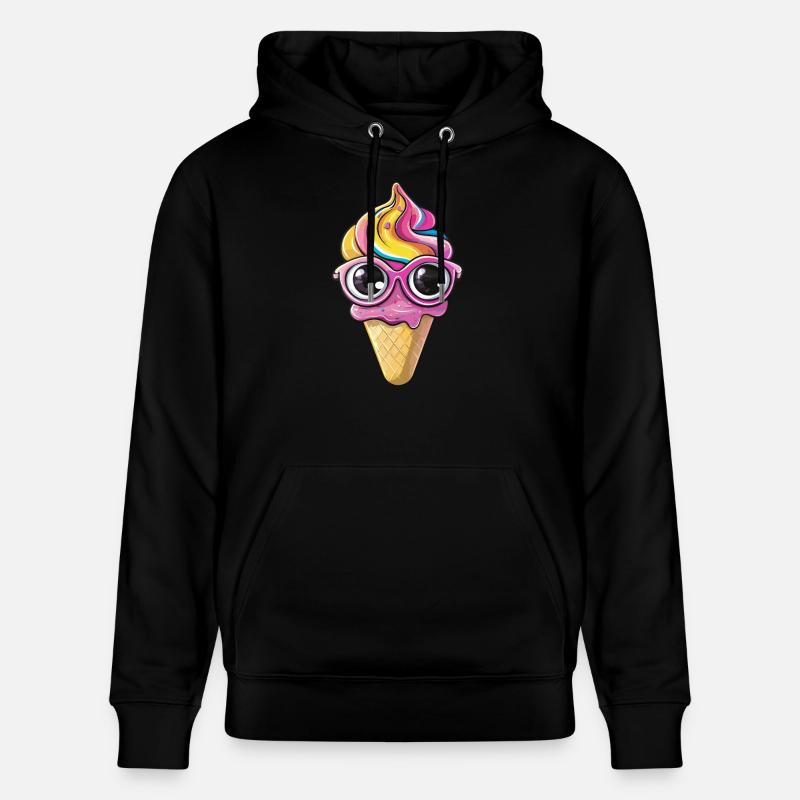 Eis mit Brille - Stanley/Stella Unisex Bio-Hoodie CRUISER  - Schwarz