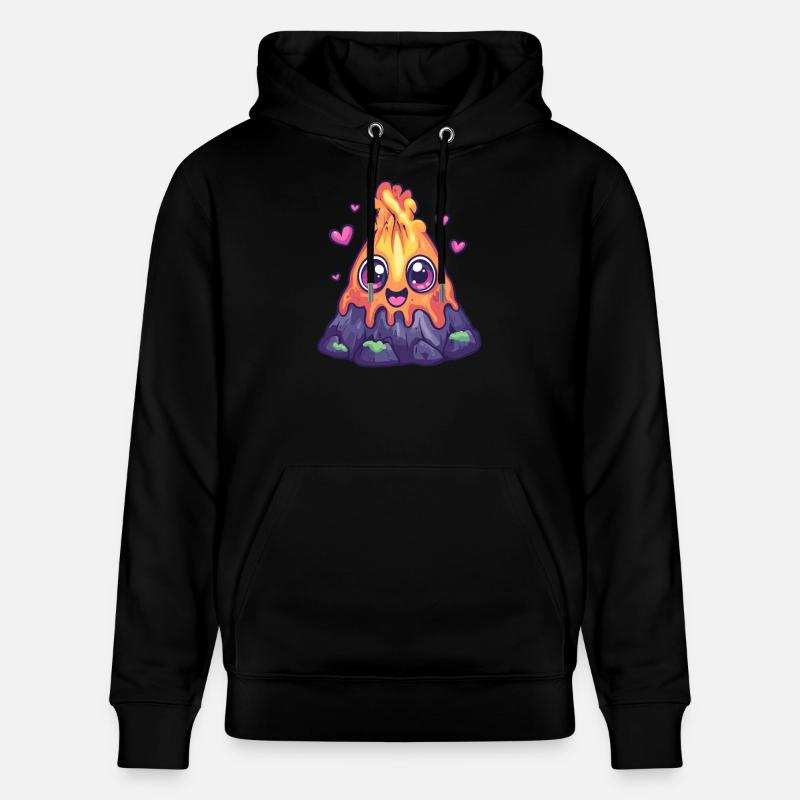 Vulkan mit Herzchen - Stanley/Stella Unisex Bio-Hoodie CRUISER  - Schwarz