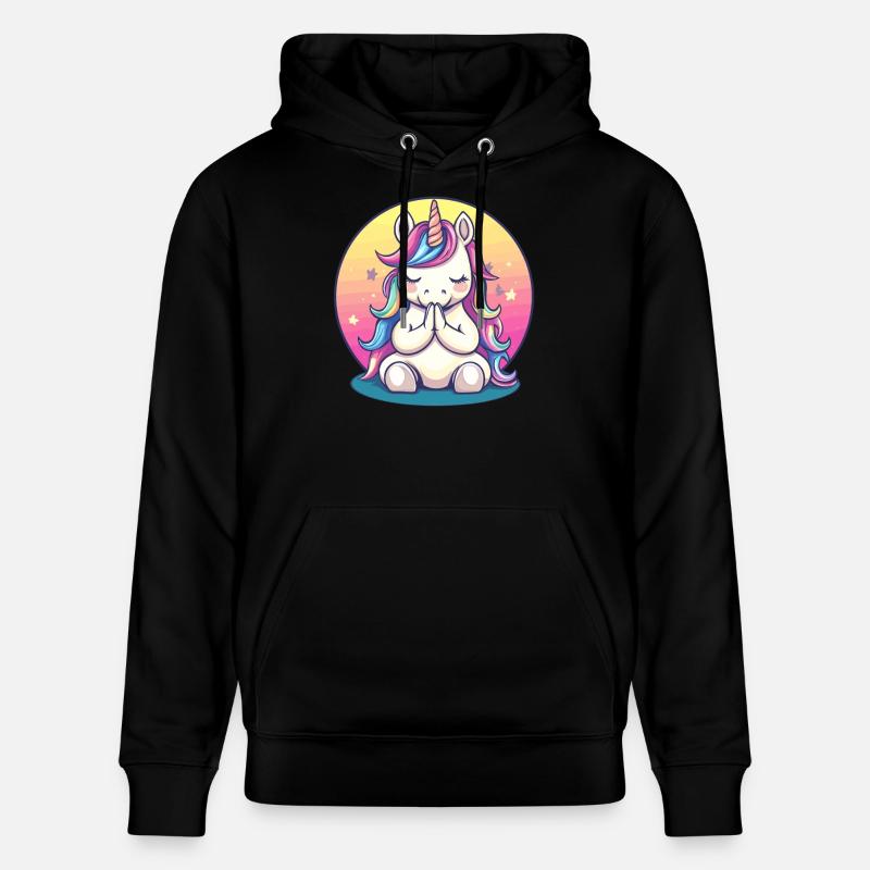 Meditierendes Einhorn - Stanley/Stella Unisex Bio-Hoodie CRUISER  - Schwarz