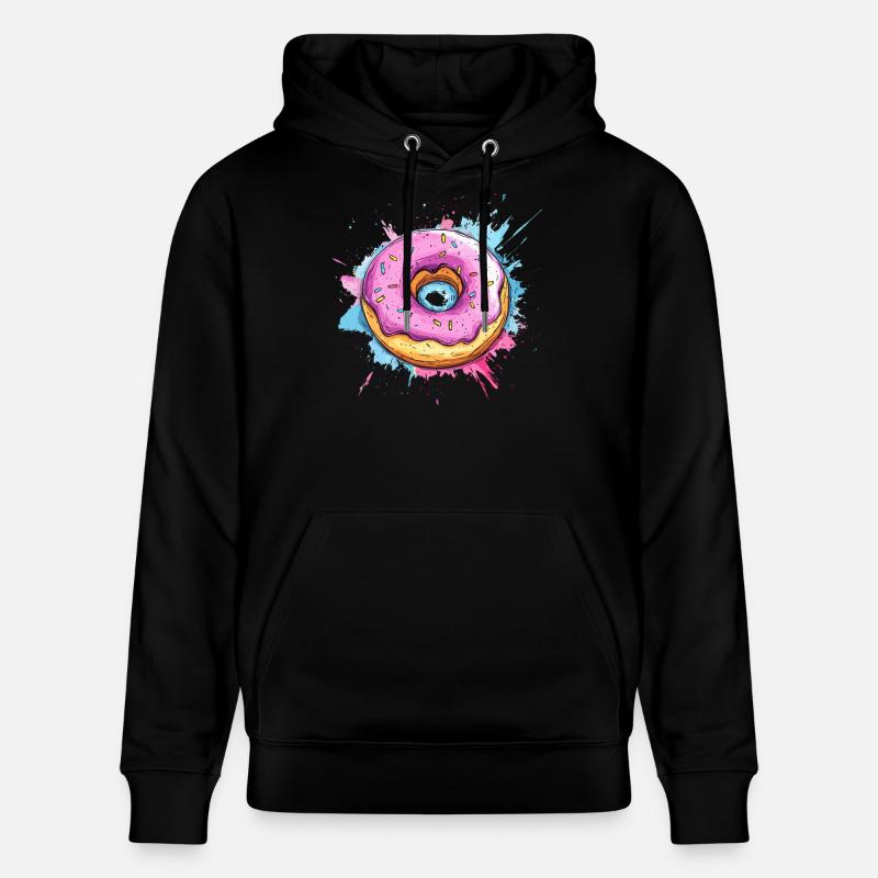 Beignet avec glaçage rose - Sweat à capuche bio CRUISER Stanley/Stella Unisexe - noir