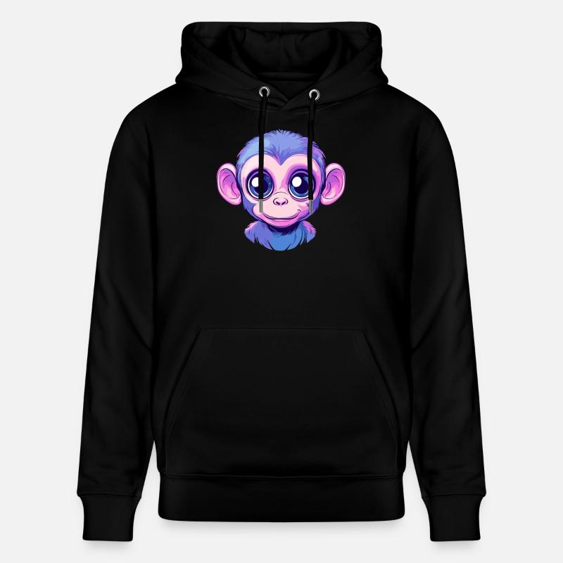 Bunter Affe Gesicht - Stanley/Stella Unisex Bio-Hoodie CRUISER  - Schwarz
