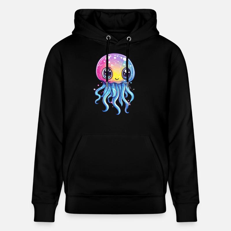 Méduse arc-en-ciel - Sweat à capuche bio CRUISER Stanley/Stella Unisexe - noir