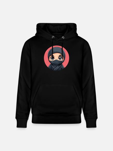 Ninja with big eyes - Stanley/Stella CRUISER Unisex Organic Hoodie - black