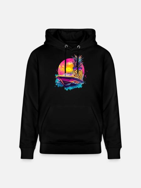 Coole Ananas im Boot - Stanley/Stella Unisex Bio-Hoodie CRUISER  - Schwarz