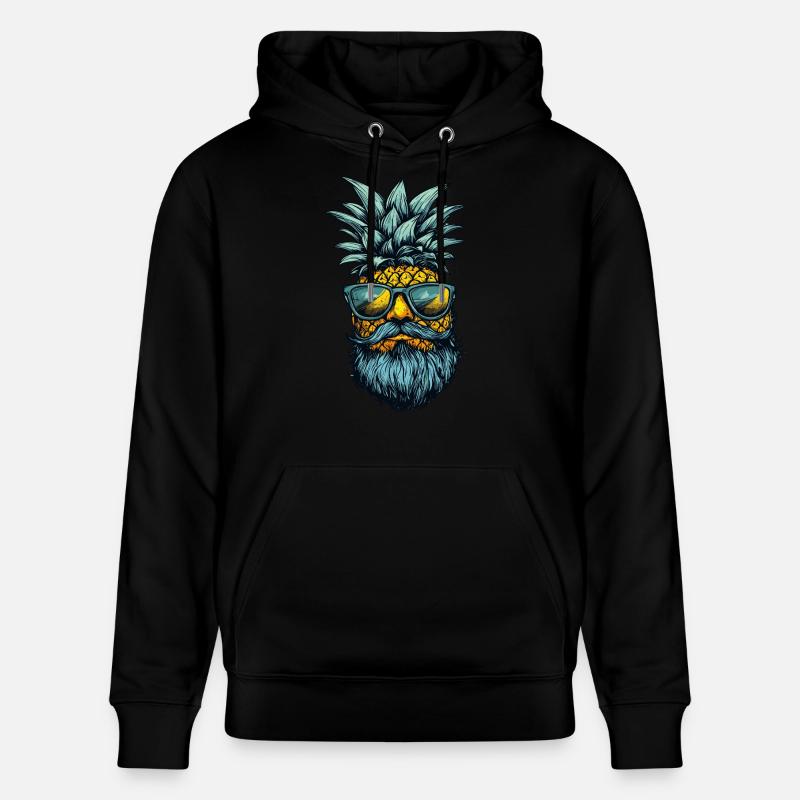 Ananas mit Bart - Stanley/Stella Unisex Bio-Hoodie CRUISER  - Schwarz